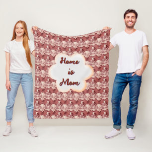 Custom and personalised mother's day floral gift fleece blanket