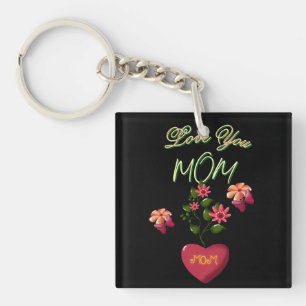 Custom and Personalised Mother's Day Floral gift Key Ring