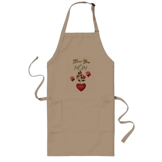 Custom and Personalised Mother's Day Floral gift  Long Apron (Front)