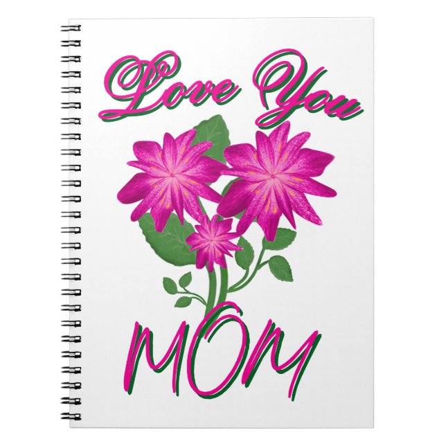 Custom and Personalised Mother's Day Floral gift  Notebook (Front)