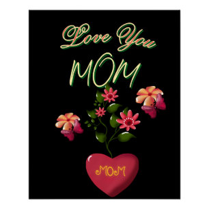 Custom and Personalised Mother's Day Floral gift Poster