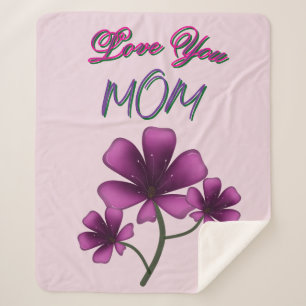 Custom and personalised mother's day floral gift  sherpa blanket
