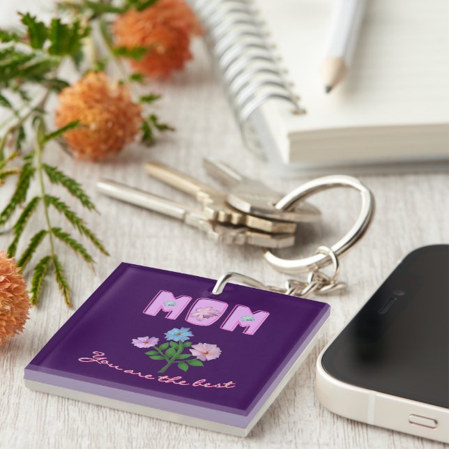 Custom and personalised mother's day gift  key ring (Front Right)