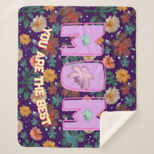 Custom and personalised mother's day gift lumbar sherpa blanket
