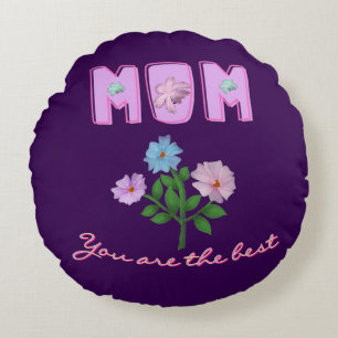 Custom and personalised mother's day gift round cushion