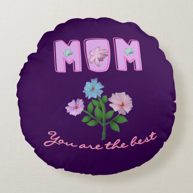 Custom and personalised mother's day gift  round cushion (Front)