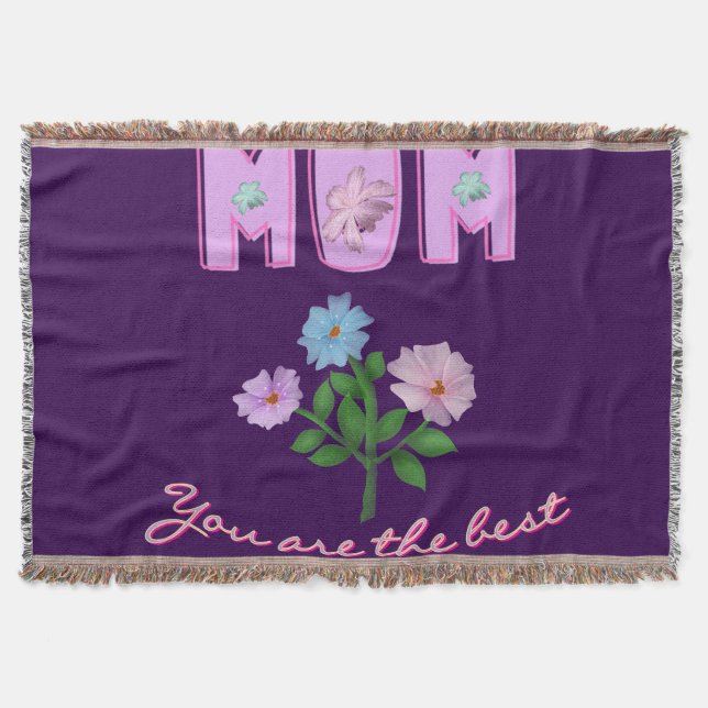 Custom and personalised mother's day gift  throw blanket (Front)