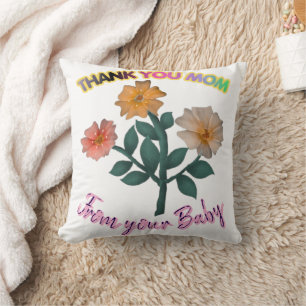 Custom and personalised Thank You Mum Watercolor  Cushion