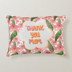 Custom and personalised Thank You Mum Watercolor Decorative Cushion
