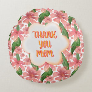 Custom and personalised Thank You Mum Watercolor Round Cushion