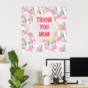 Custom and personalised Thank You Mum Watercolor W Poster