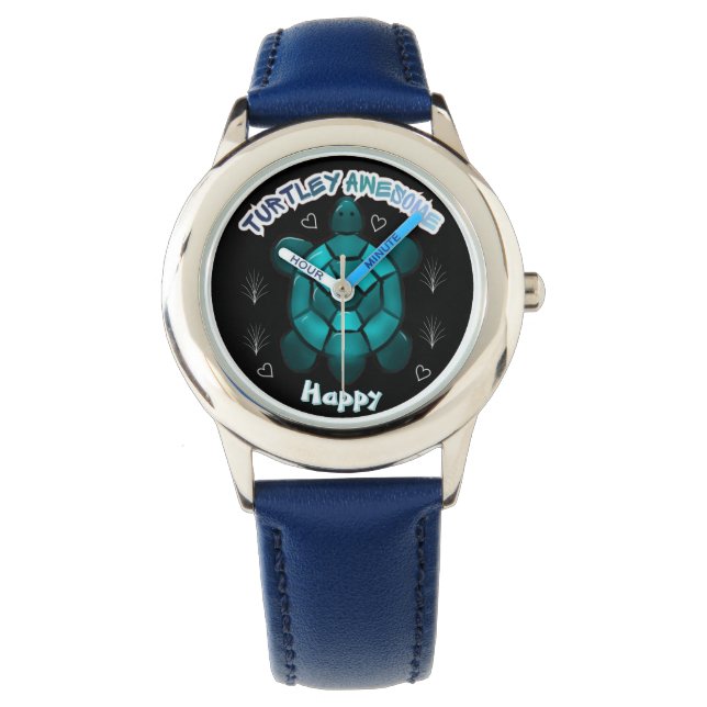Custom and personalised turtle lover gift  watch (Front)