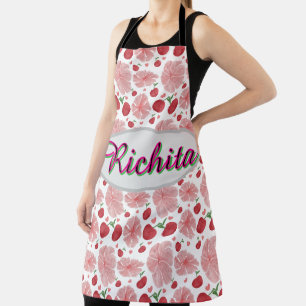 Custom and Personalised watercolor floral Apron