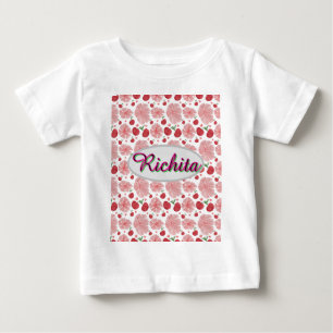 Custom and Personalised watercolor floral Baby T-Shirt