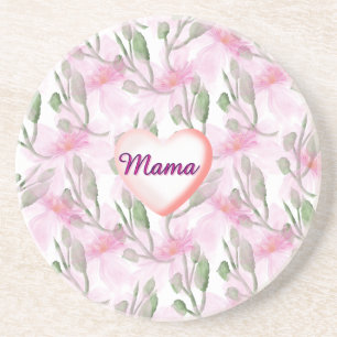 Custom and Personalised watercolor floral gift Coaster