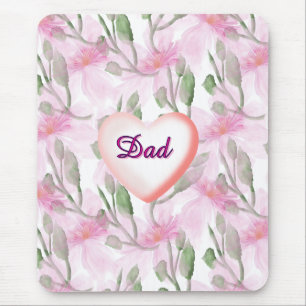 Custom and Personalised watercolor floral gift Mouse Mat
