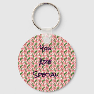 Custom and personalised watercolor floral key ring