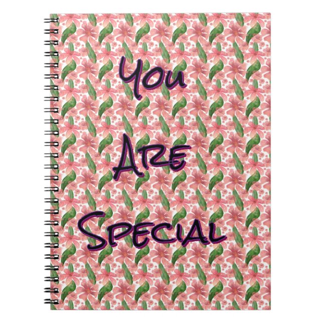 Custom and personalised watercolor floral  notebook (Front)