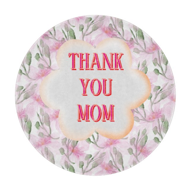 Custom and Personalised watercolor floral pattern  Cutting Board (Front)
