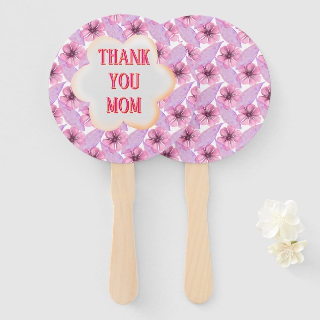 Custom and Personalised watercolor floral pattern  Hand Fan (Front and Back)