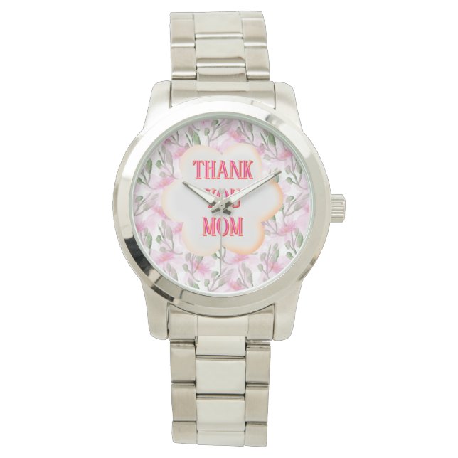 Custom and Personalised watercolor floral pattern  Watch (Front)