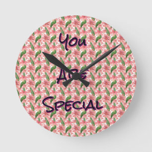 Custom and personalised watercolor floral round clock