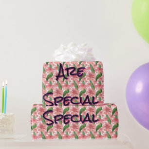 Custom and personalised watercolor floral wrapping paper