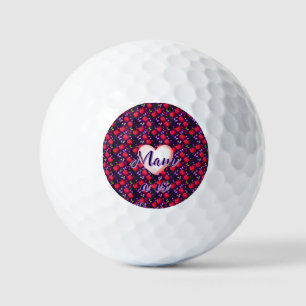 Custom and personalized Cute Cherry Butterfly  Golf Balls