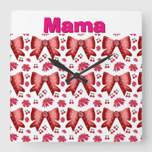 Custom and personalized Cute Coquette Gift Square Wall Clock