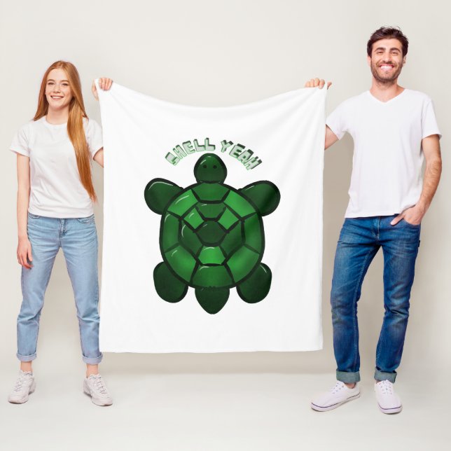 Custom and personalized Cute Turtle  Fleece Blanket (In Situ)