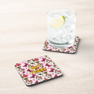 Custom and personalized floral Butterfly pattern  Coaster