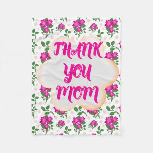 Custom and personalized floral pattern  fleece blanket