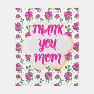 Custom and personalized floral pattern  fleece blanket
