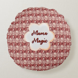 Custom and personalized mother's day floral gift round cushion