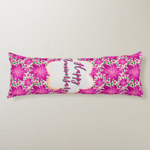 Custom and personalized pink floral  body cushion