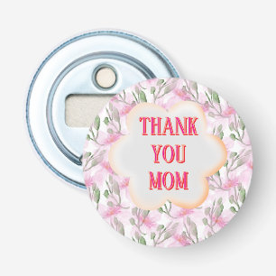 Custom and Personalized watercolor floral pattern Bottle Opener