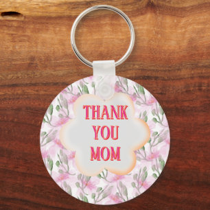 Custom and Personalized watercolor floral pattern  Key Ring