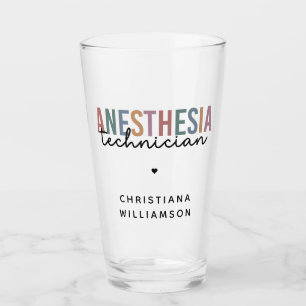 Custom Anesthesia Technician Retro Anesthetic Tech Glass