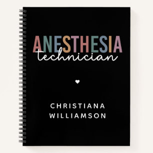Custom Anesthesia Technician Retro Anesthetic Tech Notebook