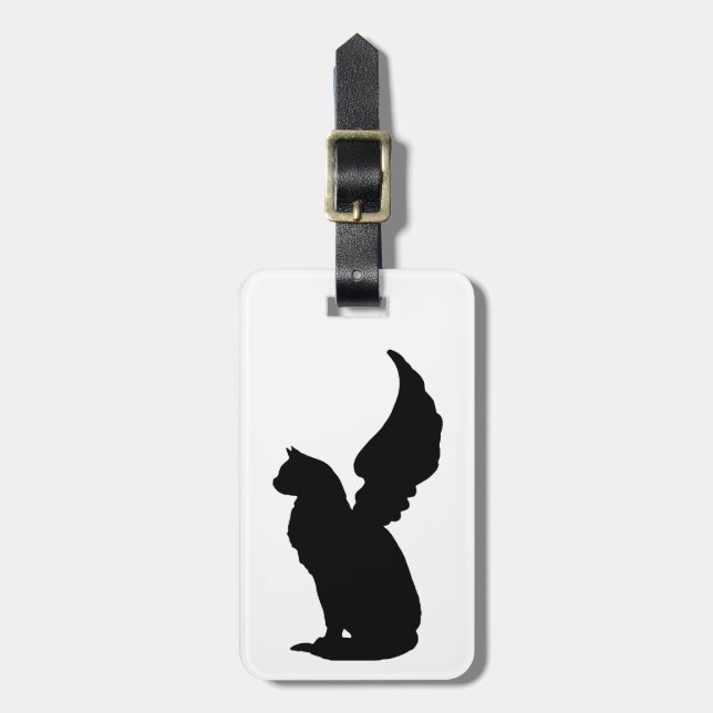 Custom Angel Cat Luggage Tag (Front Vertical)