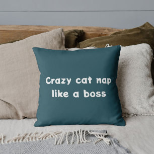 Custom Animal Pet Cat Lover Funny Quote Cute Teal Cushion