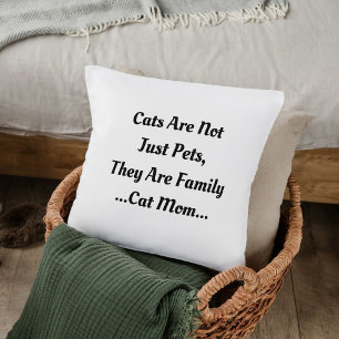 Custom Animal Pet Lovers Cat Quote Black And White Cushion