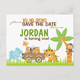 Custom Animal Safari Save The Date Announcement Postcard