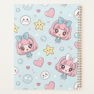 Custom Anime Kawaii with Hearts and Star Planner