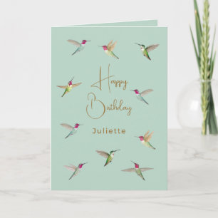 Custom Anna's Hummingbird Birthday Card