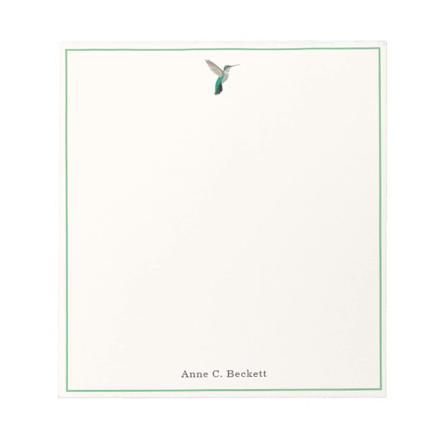 Custom Anna's Hummingbird Notepad (Front)