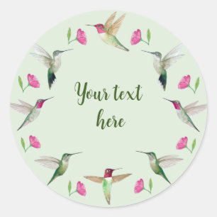 Custom Anna's Hummingbirds Classic Round Sticker