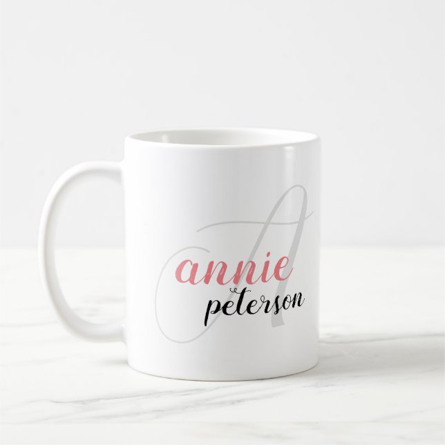 Custom Annie Name 'A' letter monogram  Coffee Mug (Left)