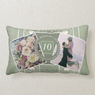Custom Anniversary 2 Photos+Templates   Canvas Pri Lumbar Cushion