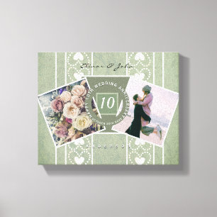 Custom Anniversary 2 Photos+Templates   Canvas Print